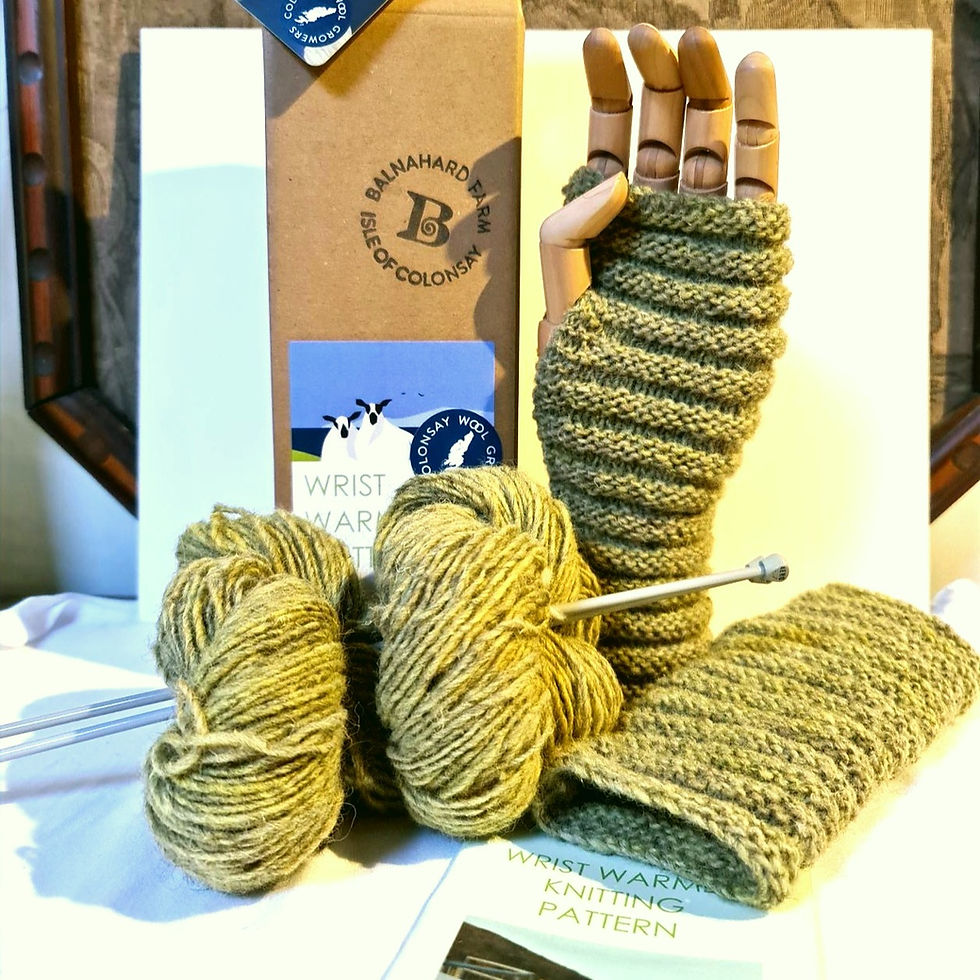 Thumbnail: KNITTING KIT for Lazy Bed Wrist Warmers
