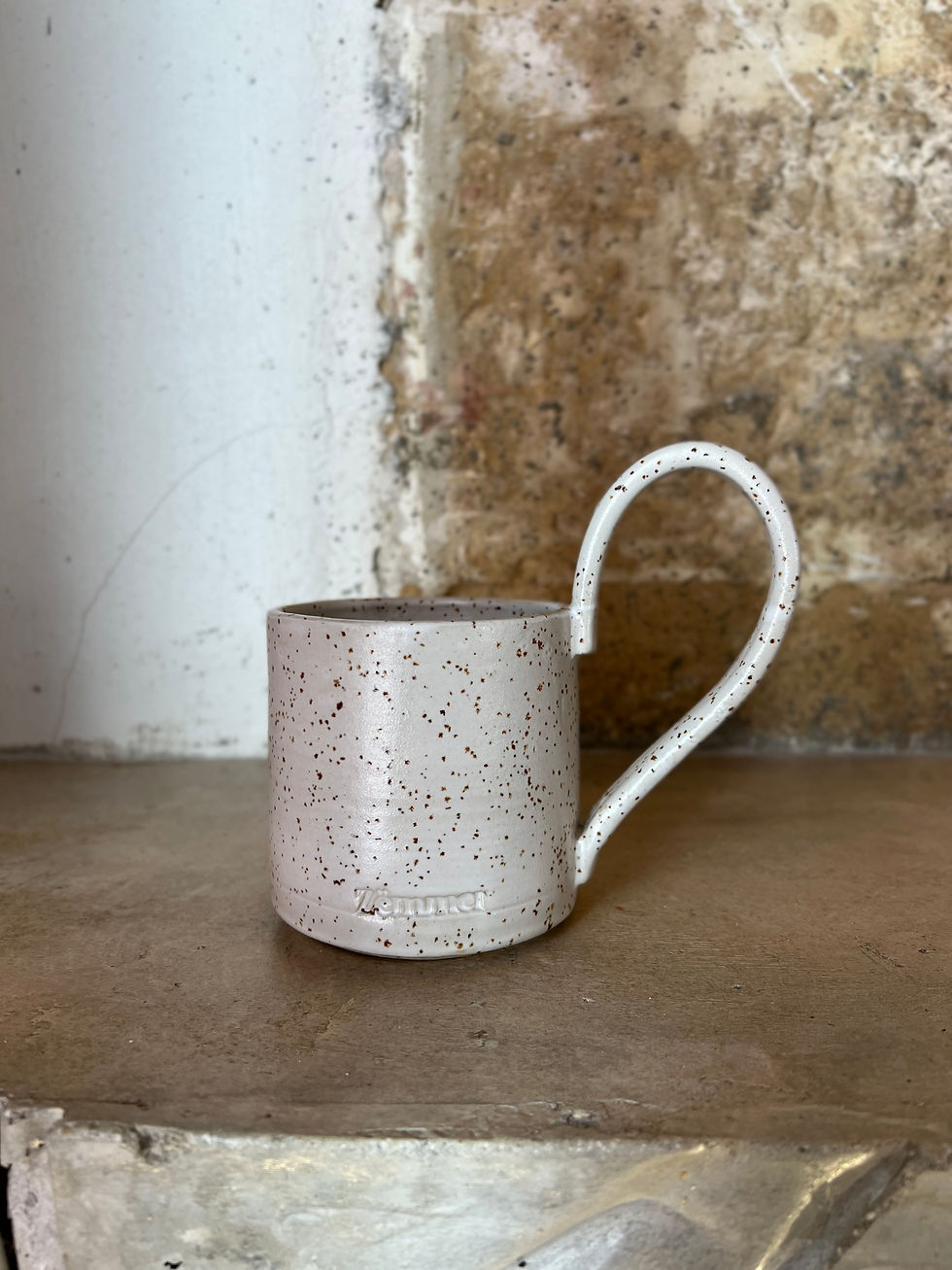 Zemmer Ceramic Spotted Mug /  White