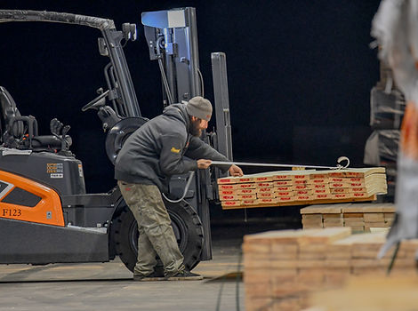 Yoder's Building Services staff pulling an order