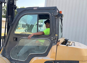 Cesar operating the forklift. (2025)
