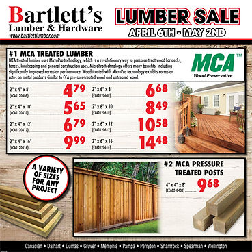 Bartlett's Lumber Sale