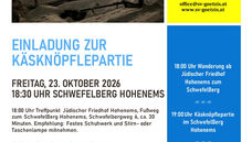 Käsknöpflepartie am Freitag, 23. Oktober 2026 im Schwefelberg Hohenems 
