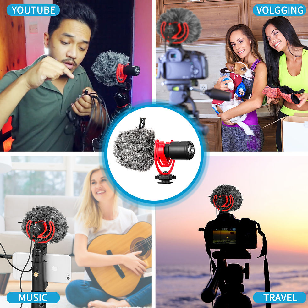 Miniatura: Mini microfone condensador para YouTube, vlogs e viagens.