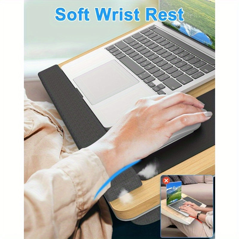 Miniatura: Laptop Table with Mouse Pad, Slots for Tablet and Phone, Portable Handle, Suitab