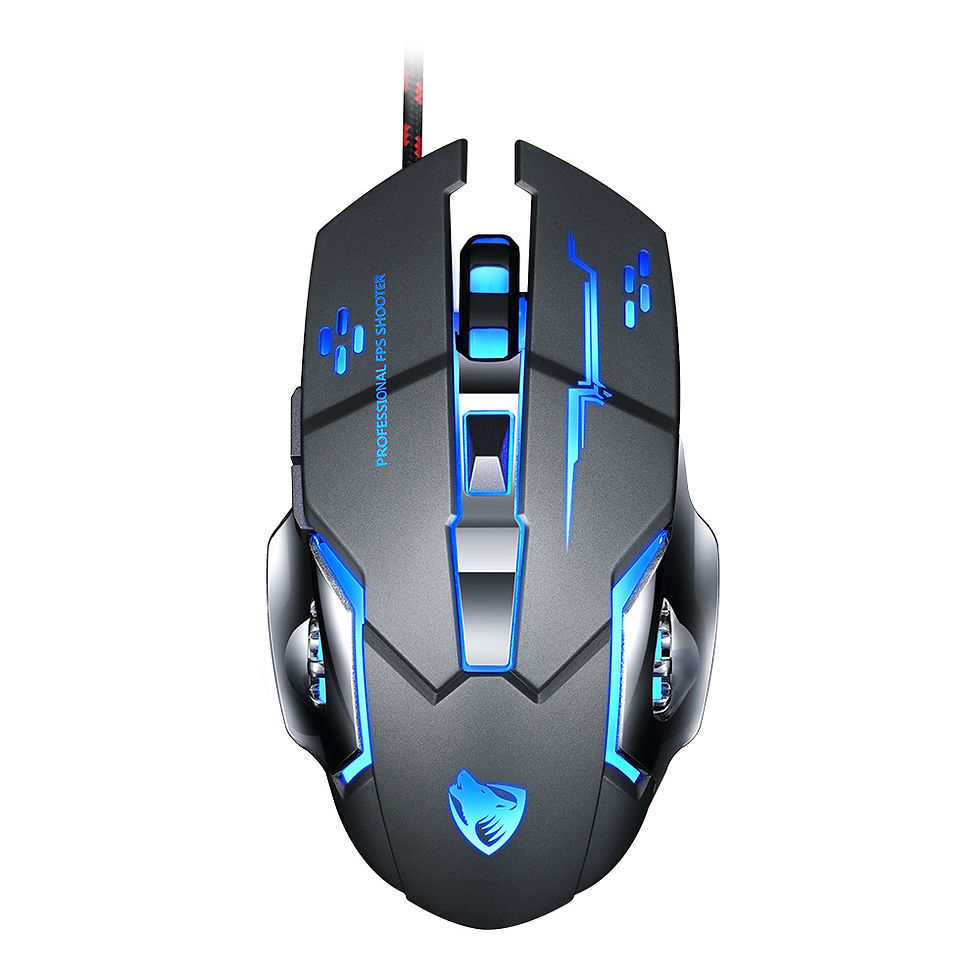 Miniatura: Mouse Gamer V6 mecânico com fio e iluminação LED azul