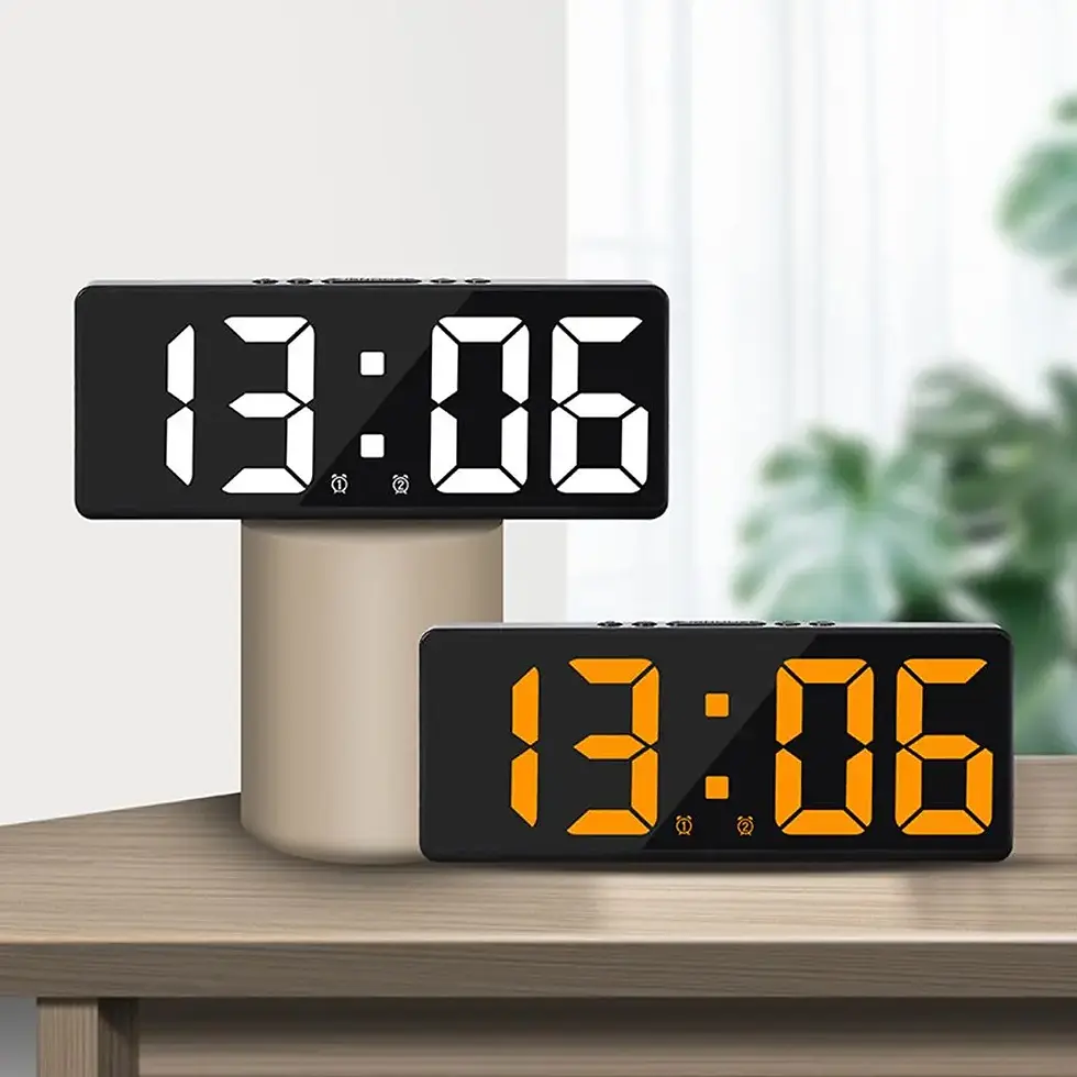 Miniatura: Creative Number Clock Color Nightlight Temperature Calendar Alarm Clock LED Larg