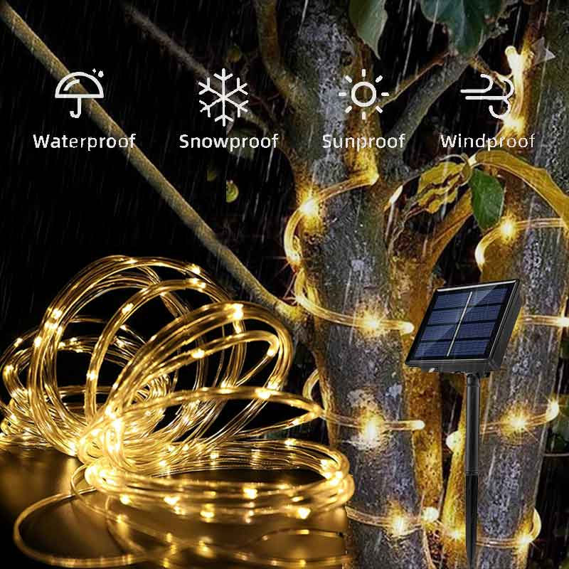 Miniatura: Solar Rope Lights Solar LED Light Path Deck Outdoor Garden Solar String Lights W