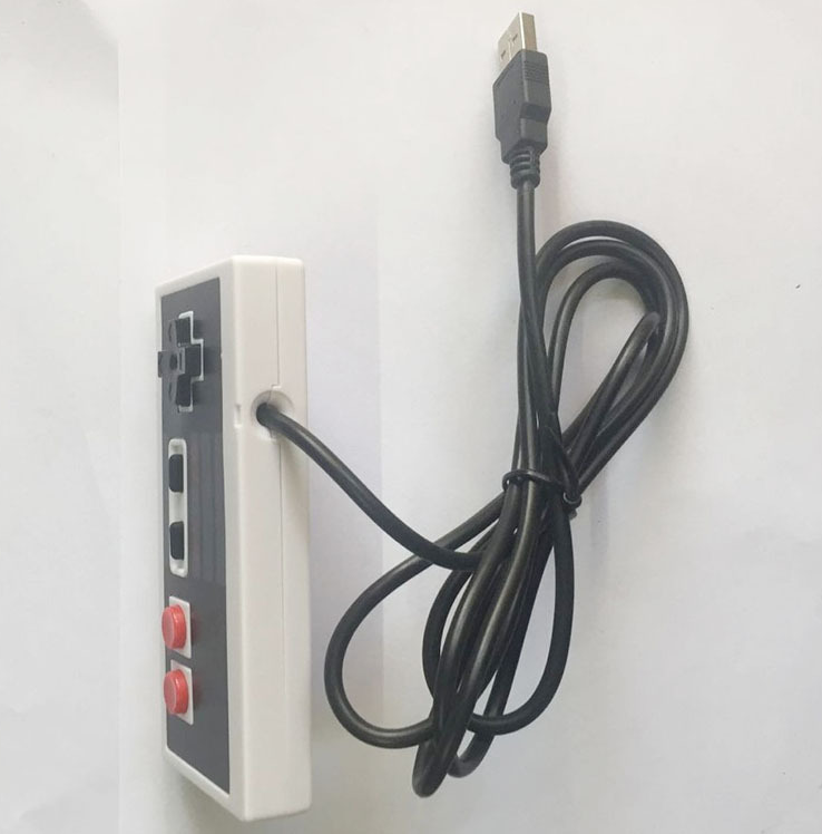 Controle com fio estilo retrô para PC com entrada USB.