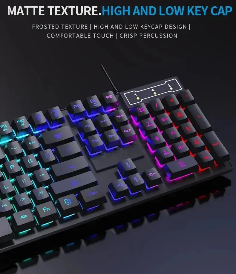 Miniatura: 104 Key Backlit Mechanical Keyboard Wired Gaming Keyboard Waterproof Luminous Ke