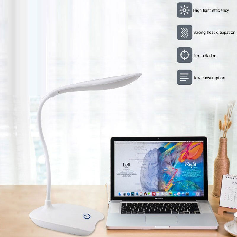 Miniatura: LED Desktop Desk Lamp USB Rechargeable Lighting Eye Protection Room Night Light 