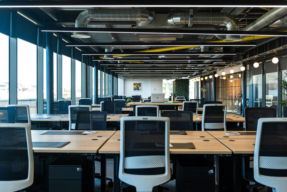 Large open-plan premium office floor in Dublin development