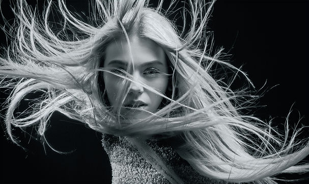 Blonde long hair hair with movement