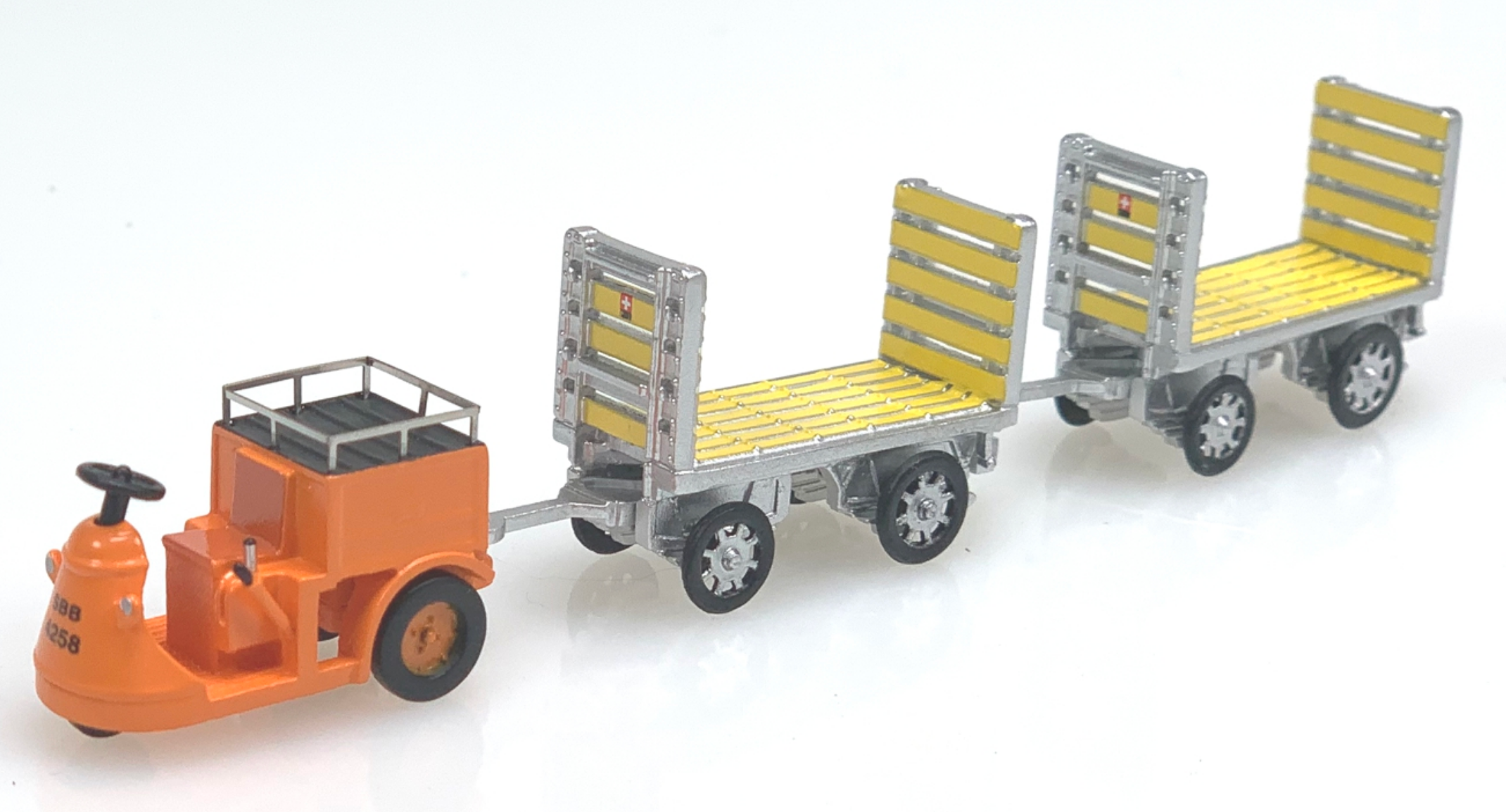 ACE collectors edition SBB Nefag Schlepper 3-Rad mit 2 Trolleys en Résine 1:87
