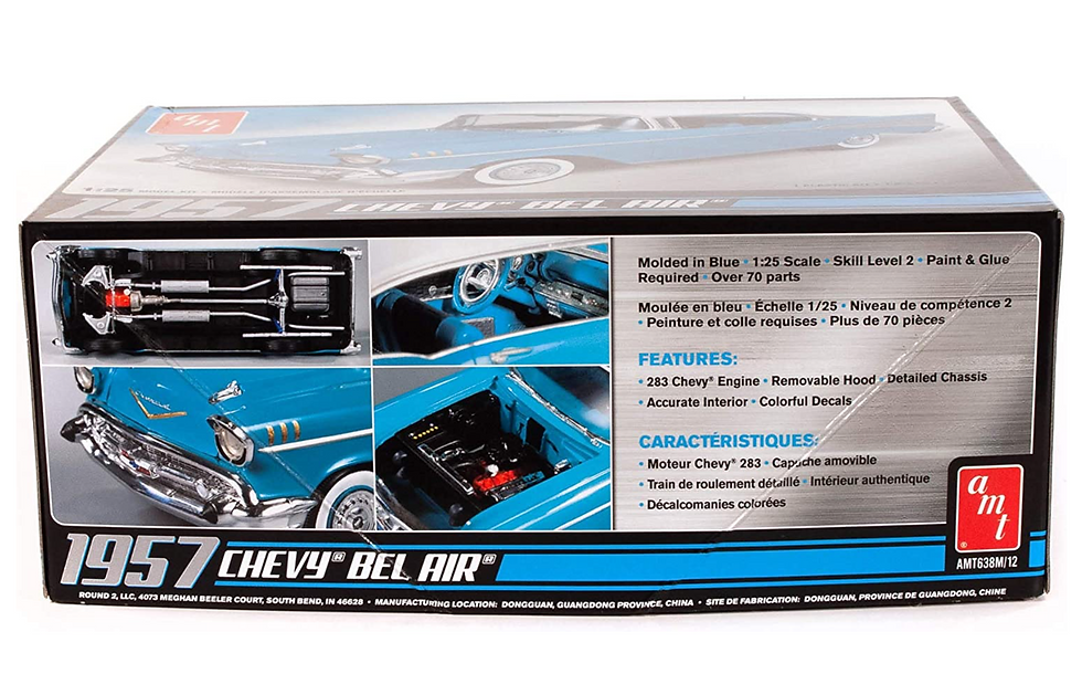Miniature : AMT 1/25 1957 Chevy Bel Air 638M/12 maquette à construire