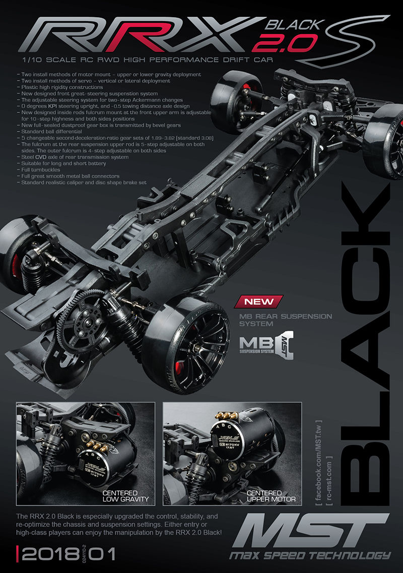 Miniature : MST châssis drift RRX 2.0 RWD Drift 2wd KIT Black Edition MST532163