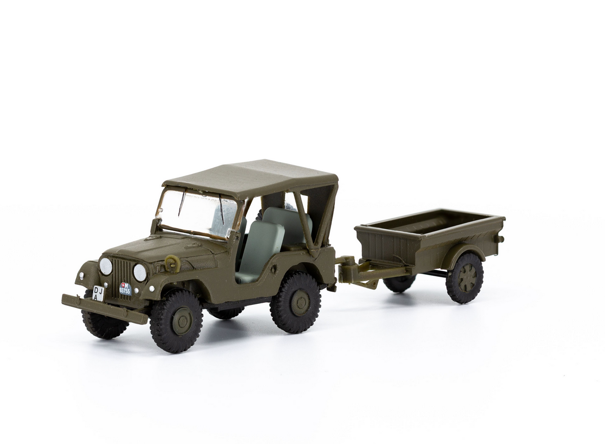 ACE collectors edition Willys M38A1 Armee-Jeep mit Aebi Gelpw en Plastique 1:87