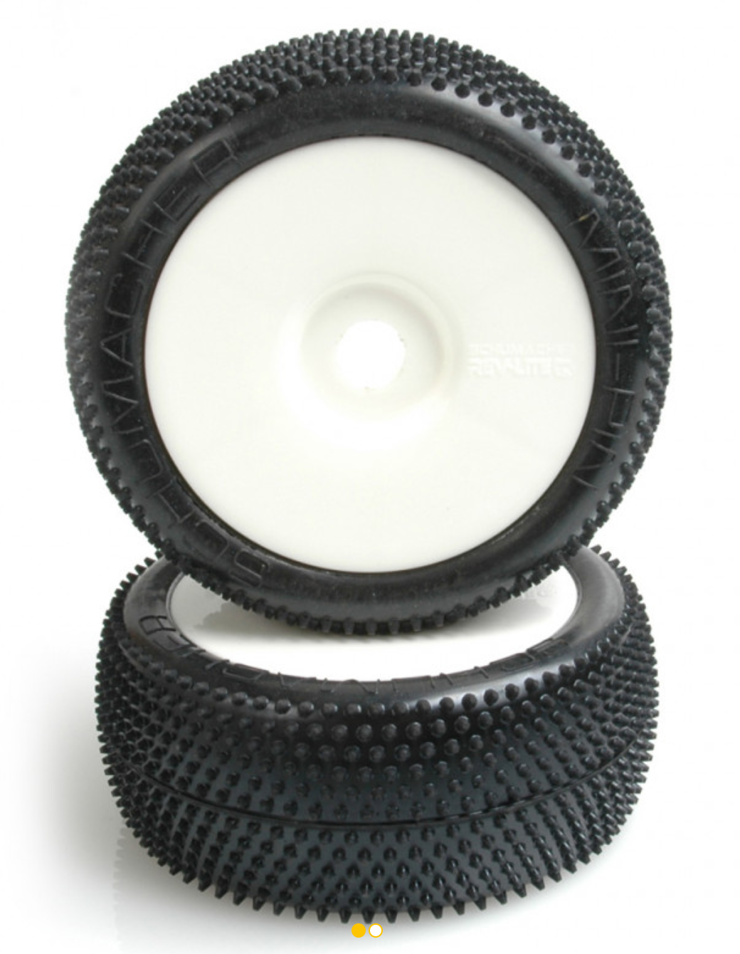 Schumacher Pneus Buggy 1/8 Mini Pin Jaune + Jantes (x2) U 6724