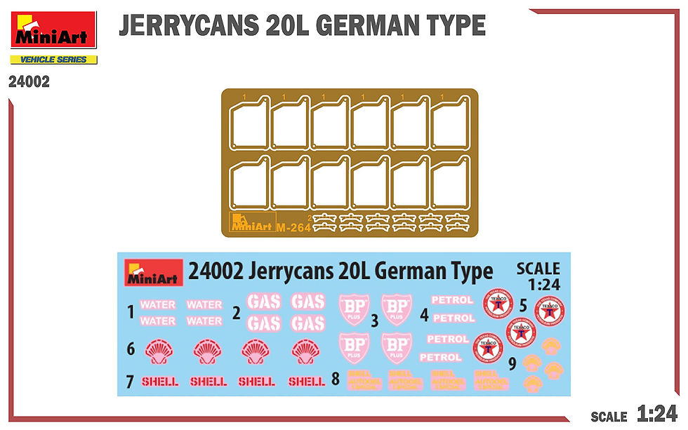 Miniature : Miniart JERRYCANS 20L GERMAN TYPE MIN 24002