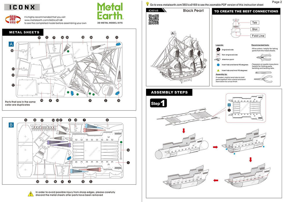 Miniature : Metal Earth Black Pearl (black version)