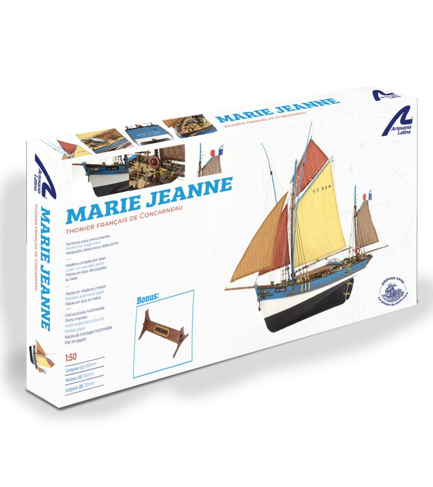 Miniature : MARIE JEANNE Thunfischboot 1:50 Holzmodell eines Fischerbootes
