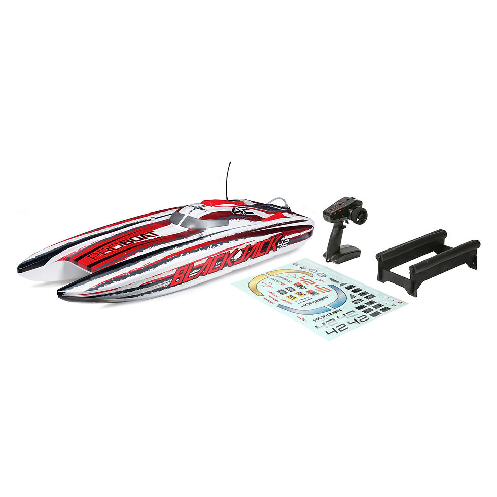 Miniature : Blackjack 42" 8S Brushless Catamaran RTR: White/Red PRB08043T2