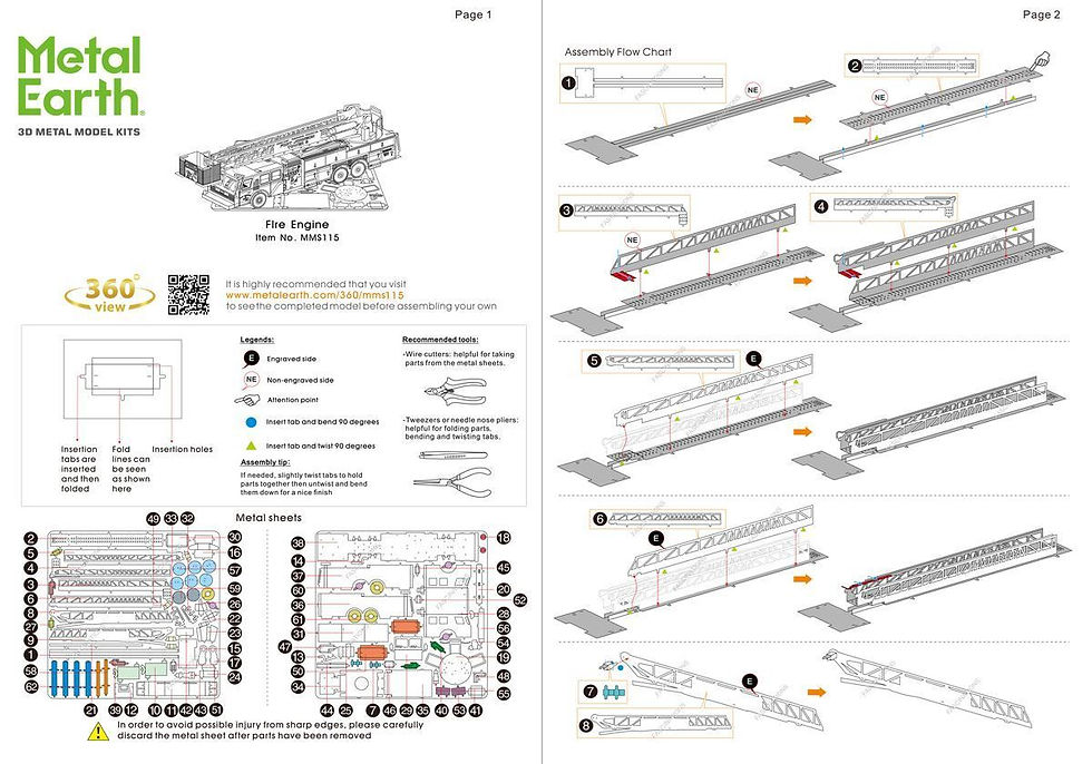 Miniature : Metal Earth Fire Engine