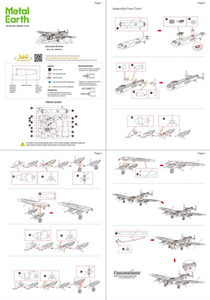 Miniature : Metal Earth AVRO LANCASTER BOMBER