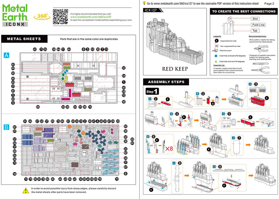 Miniature : Metal Earth Game Of Thrones Red Keep ICX127