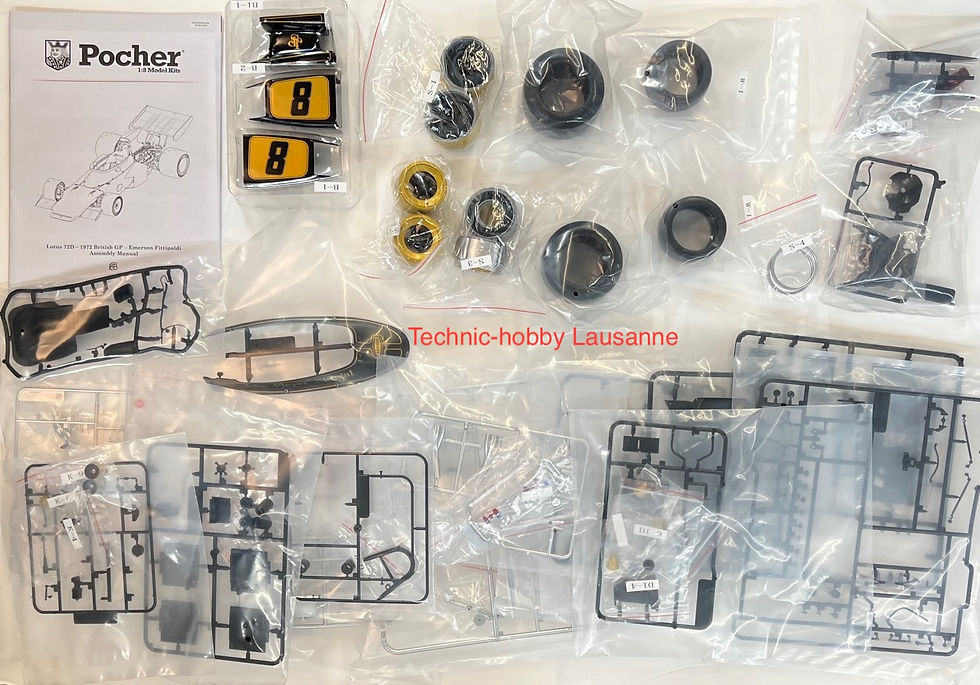 Miniature : Pocher  modelisme maquette en kit Lotus 72D - 1972 British GP - Emerson Fittipaldi 1:8 HK114