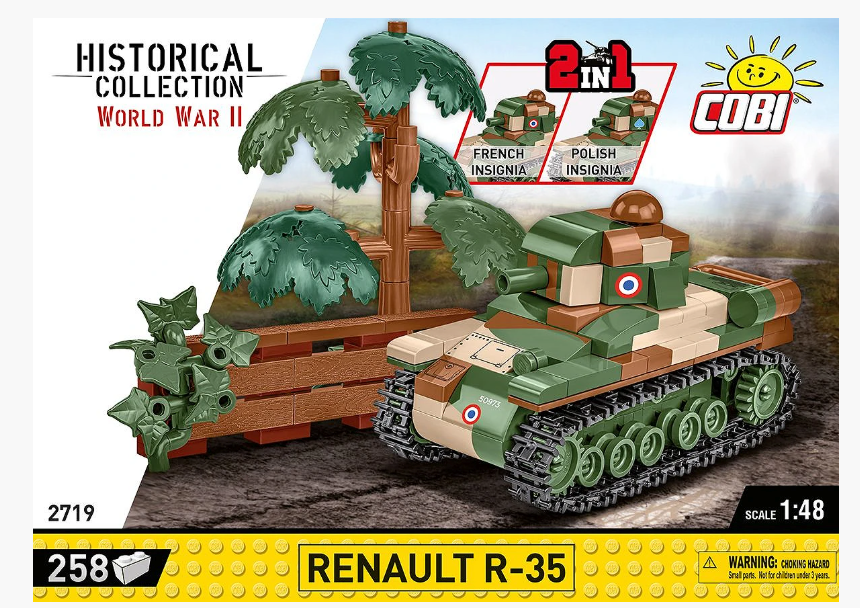 Miniature : COBI Renault R-35 - COB 2719 lego tank militaire en brick maquette modélisme