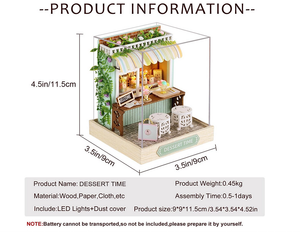 Miniature : Dessert Time DIY Miniature Dollhouse Kit maquette pour fille modelisme maison