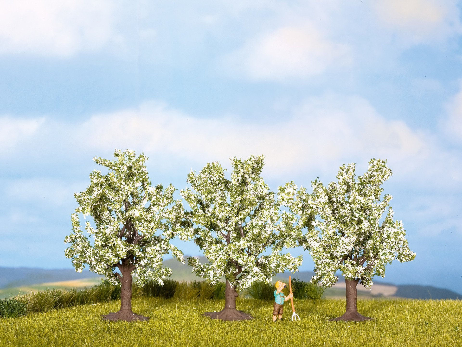 Noch Arbres fruitiers blanc 8 cm 3 pièces