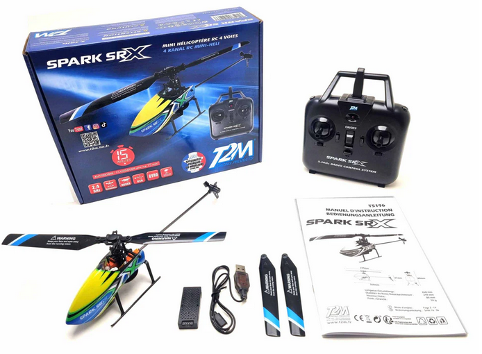 Hélicoptère RC 4 voies Spark SRX radio commandé T5196