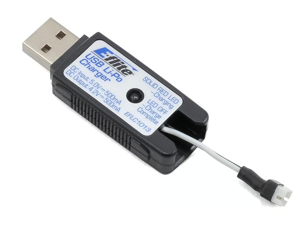 Chargeur USB E-flite pour batteries Li-Po 1S (500 mAh) – EFLC 1013