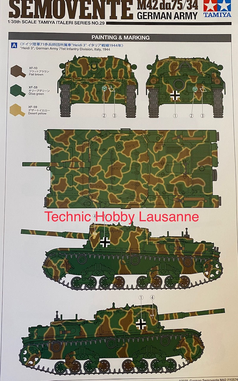Miniature : Tamiya Semovente M42 da75/34 German Army 1/35 TAM37029
