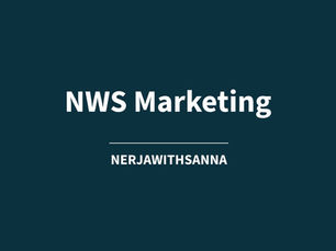 NWS Marketing- logo tummansinisellä taustalla
