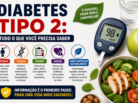 Diabetes Tipo 2: Sintomas, Causas, Exames, Riscos e Como Controlar Naturalmente