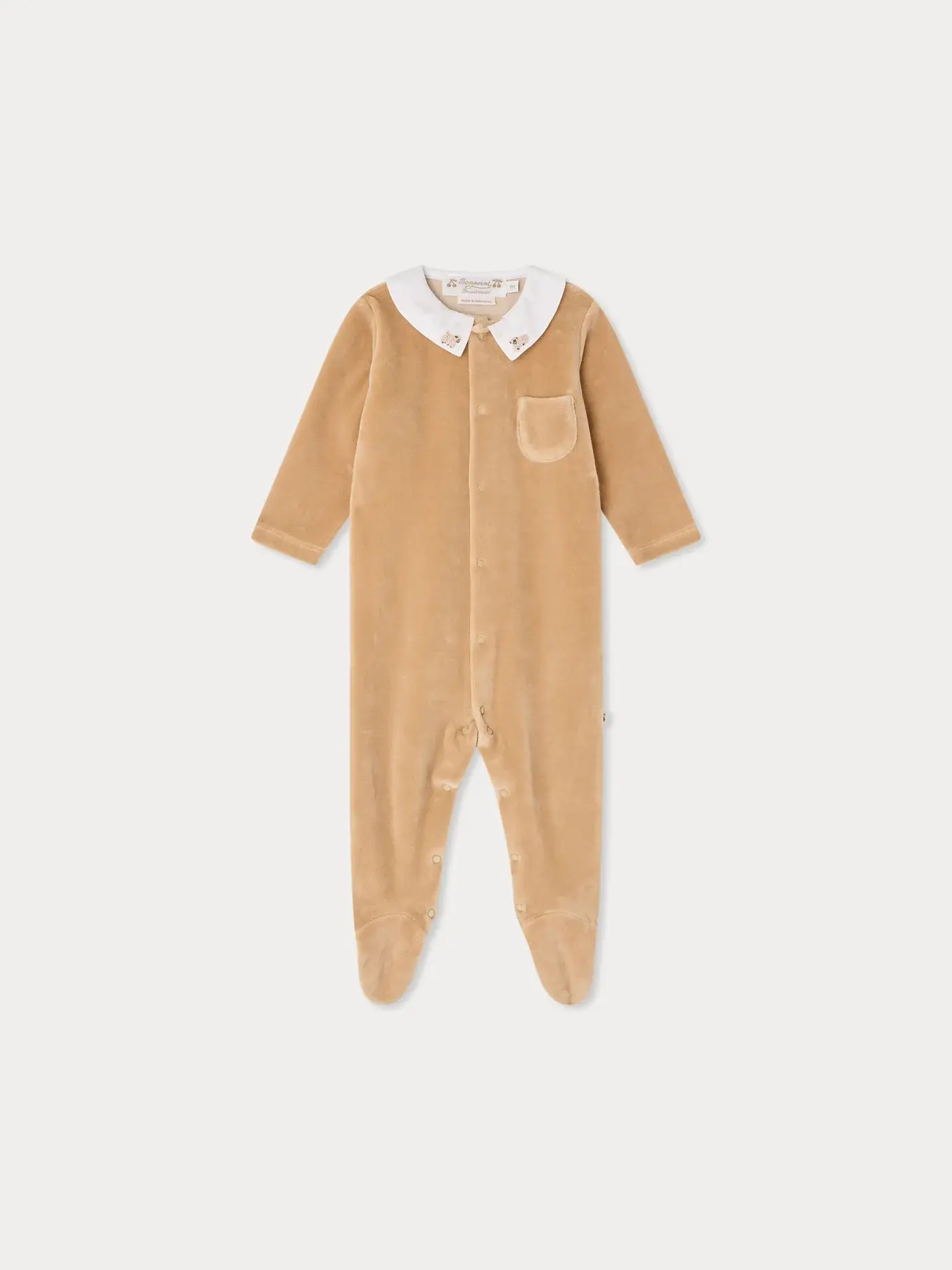 Bonpoint - Velvet Long Sleeve Onesie