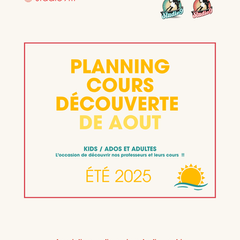 COURS DÉCOUVERTE MOIS D'AOUT 2025