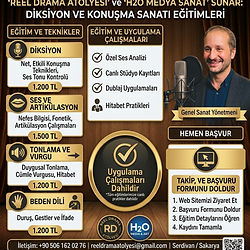 Diksiyon ve konuşma sanatı eğitimleri tanıtım afişi.