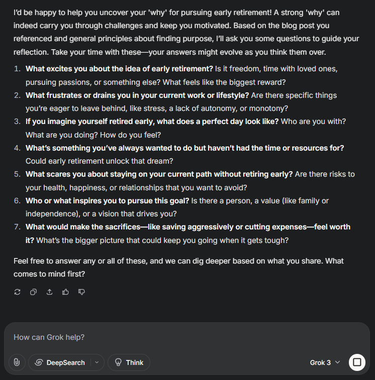 Finding my 'why' with Grok