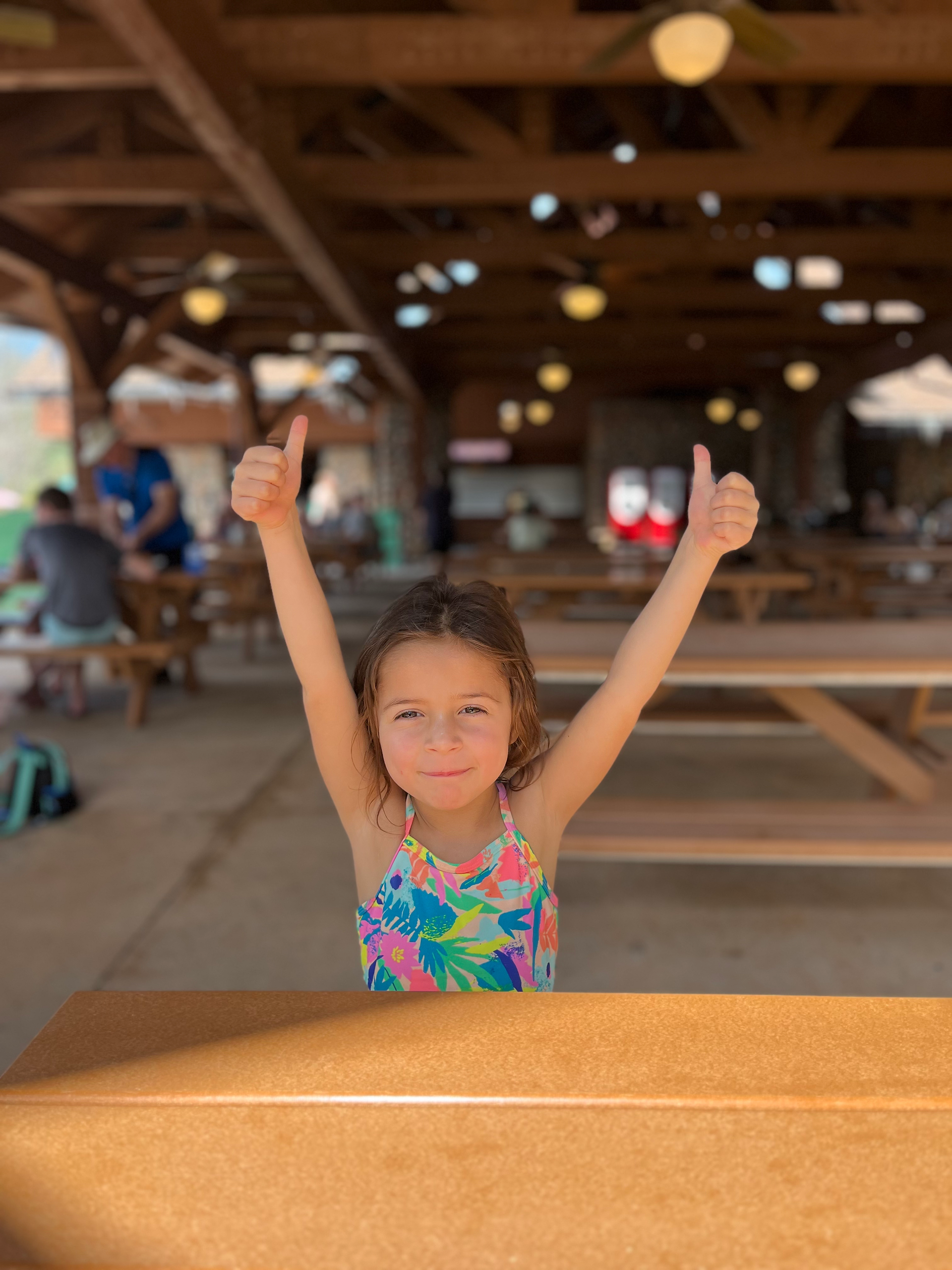 Happy kid at Disney's Blizzard Beach for free