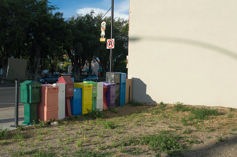 Rainbow News Boxes in