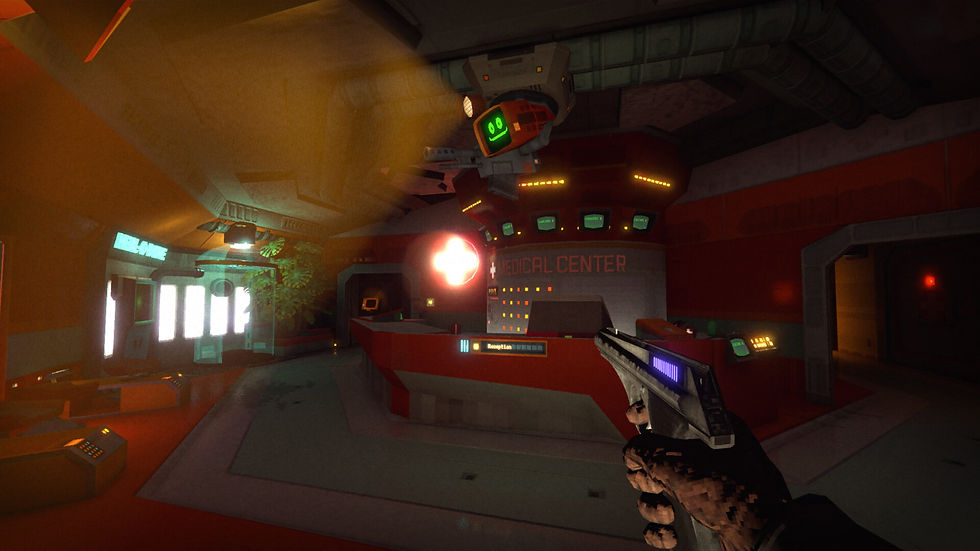 Reception desk in RetroSpace