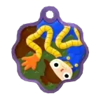 Doggy Don't Care badge showing a deflated scarecrow