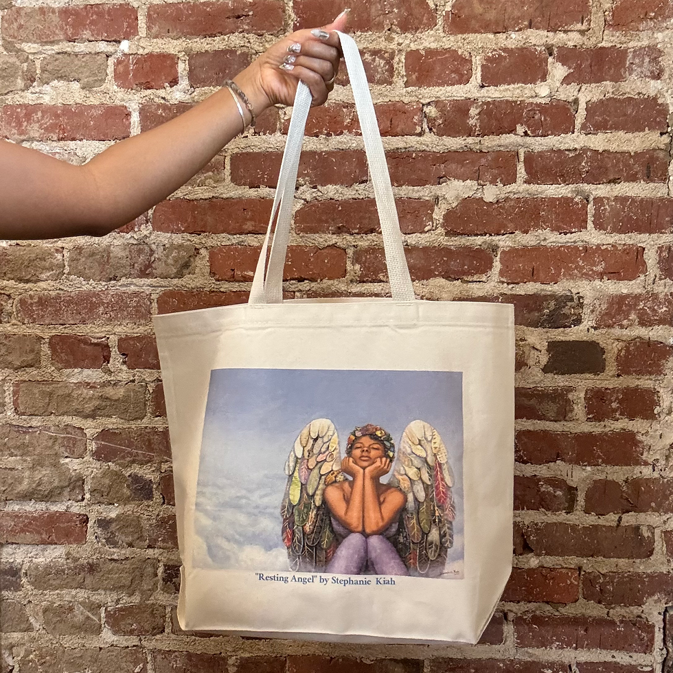 Thumbnail: “Resting Angel” Canvas Travel Set (Jumbo Tote & Zipper Pouch)