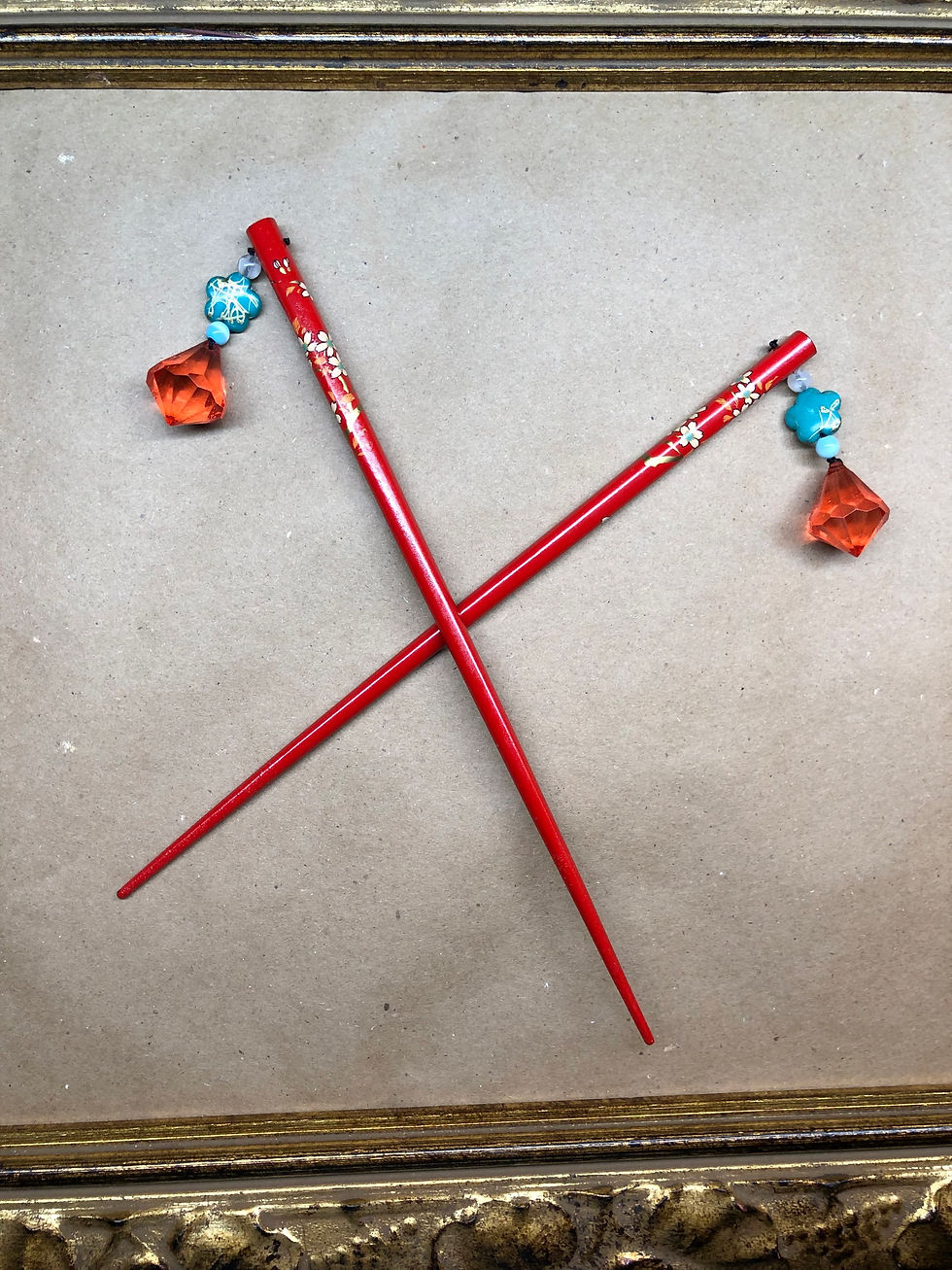 Thumbnail:  Assorted Beaded Hair Chopsticks 
