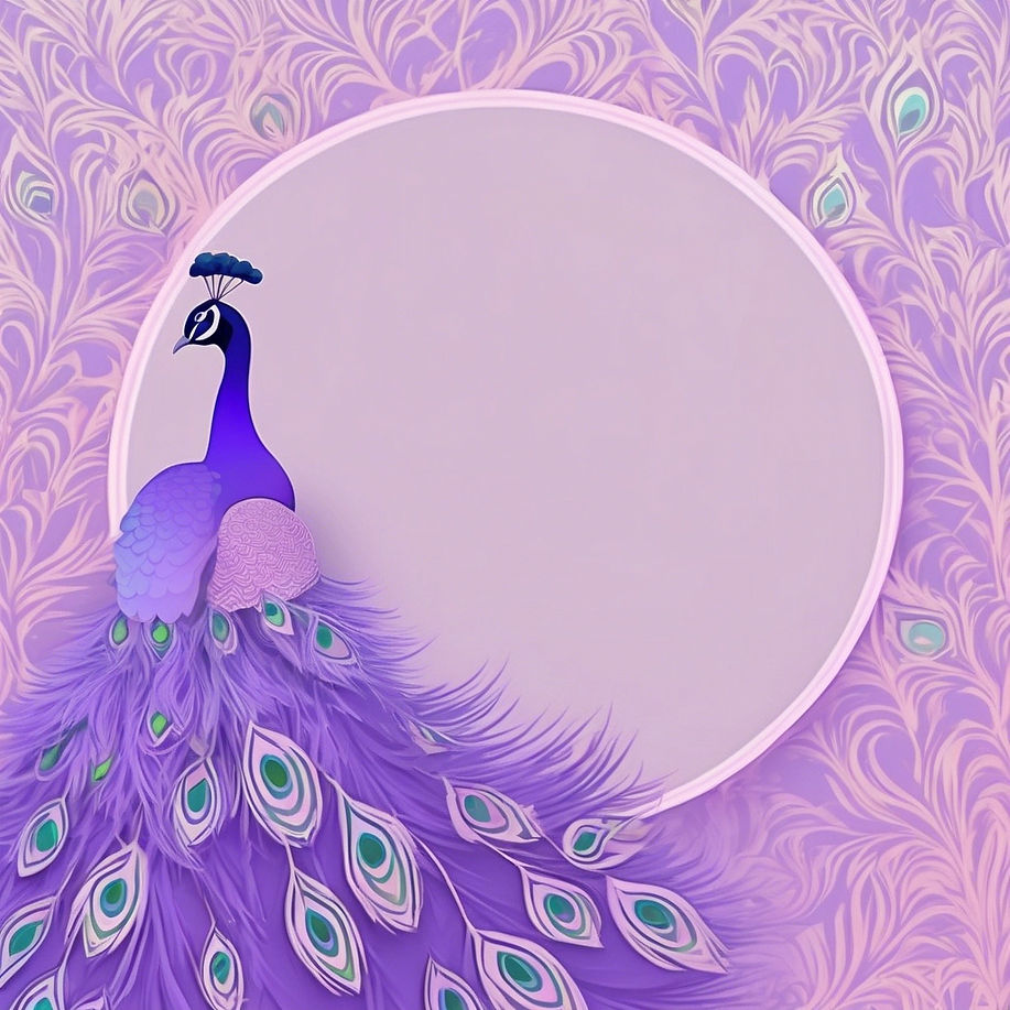 A beautiful lavender and pastel colored, peacock inspired background that is not too busy.