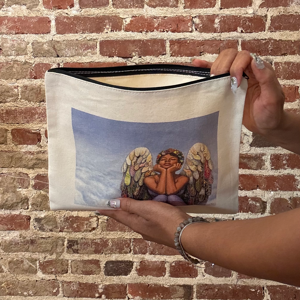 Thumbnail: “Resting Angel” Canvas Travel Set (Jumbo Tote & Zipper Pouch)