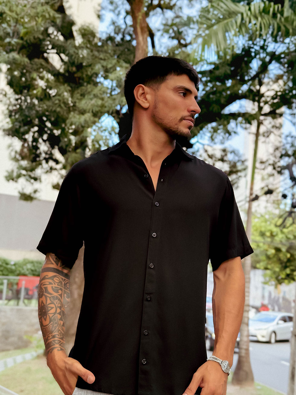 Camisa Main Conforte Social - Preto
